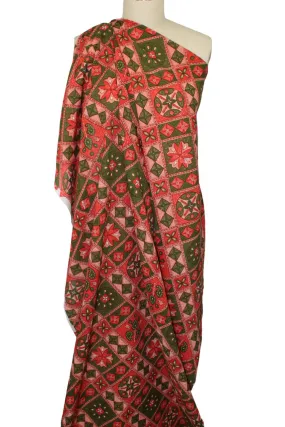 Quilty as Charged Cotton Shirt Weight - Corals/Greens