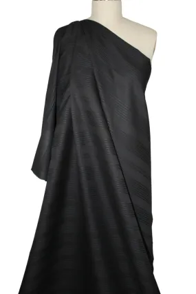"Tucked" Cotton Jacquard Shirt Weight - Black