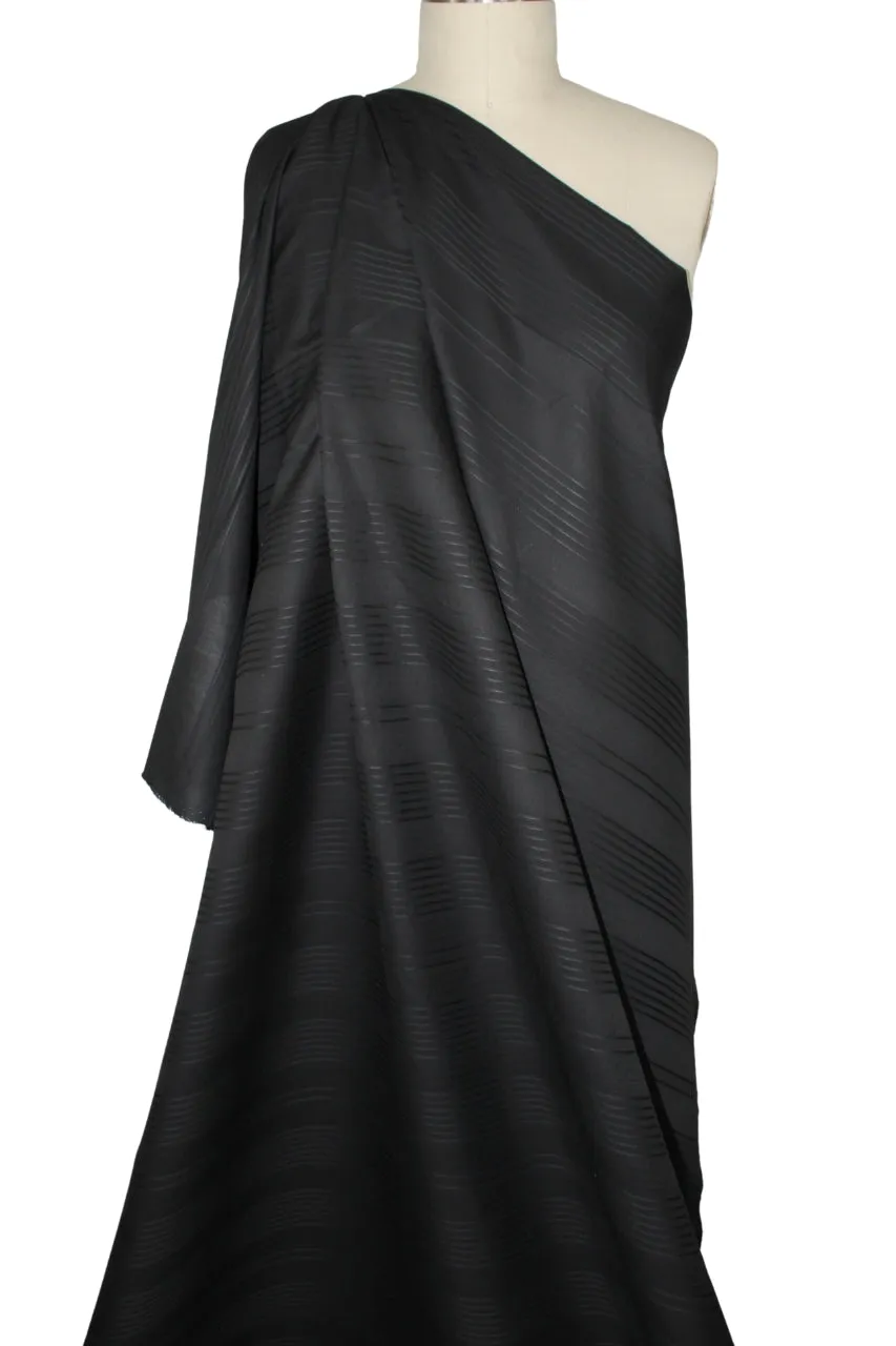 "Tucked" Cotton Jacquard Shirt Weight - Black