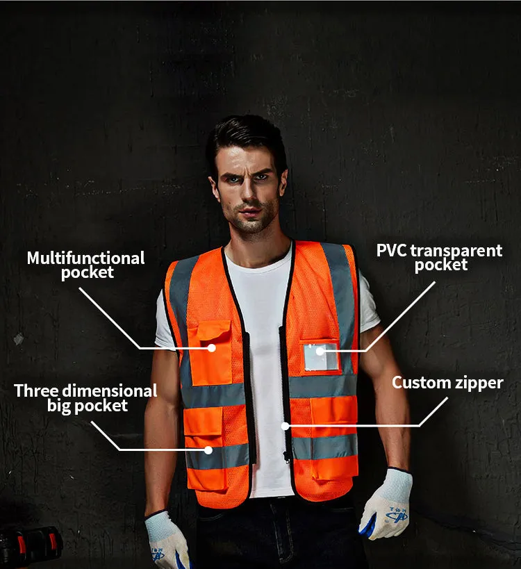 Reflective vest multi pockets for work(MJ-S12)