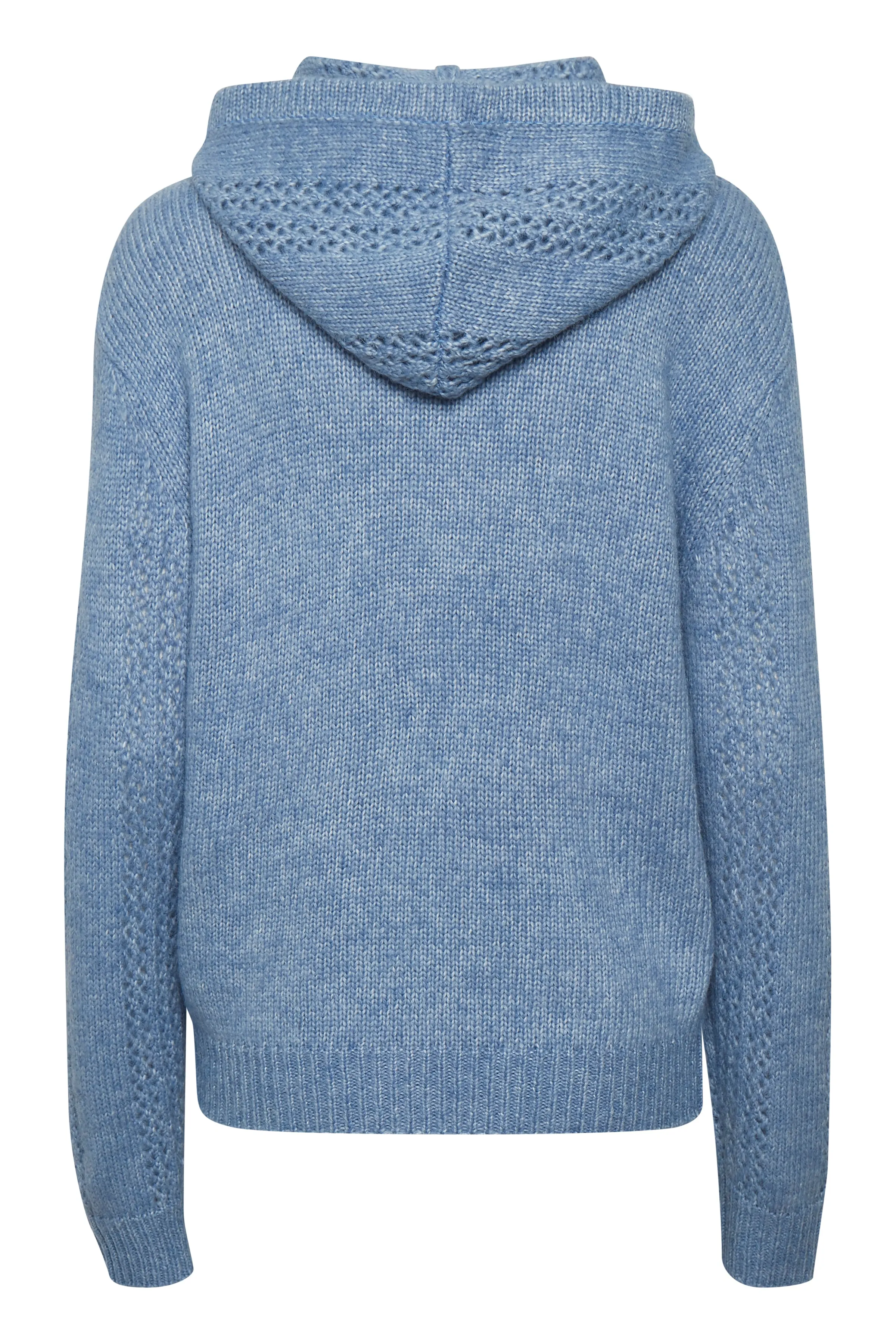 Saint Tropez Dasie Knitted Hoodie Blue Infinity Melange