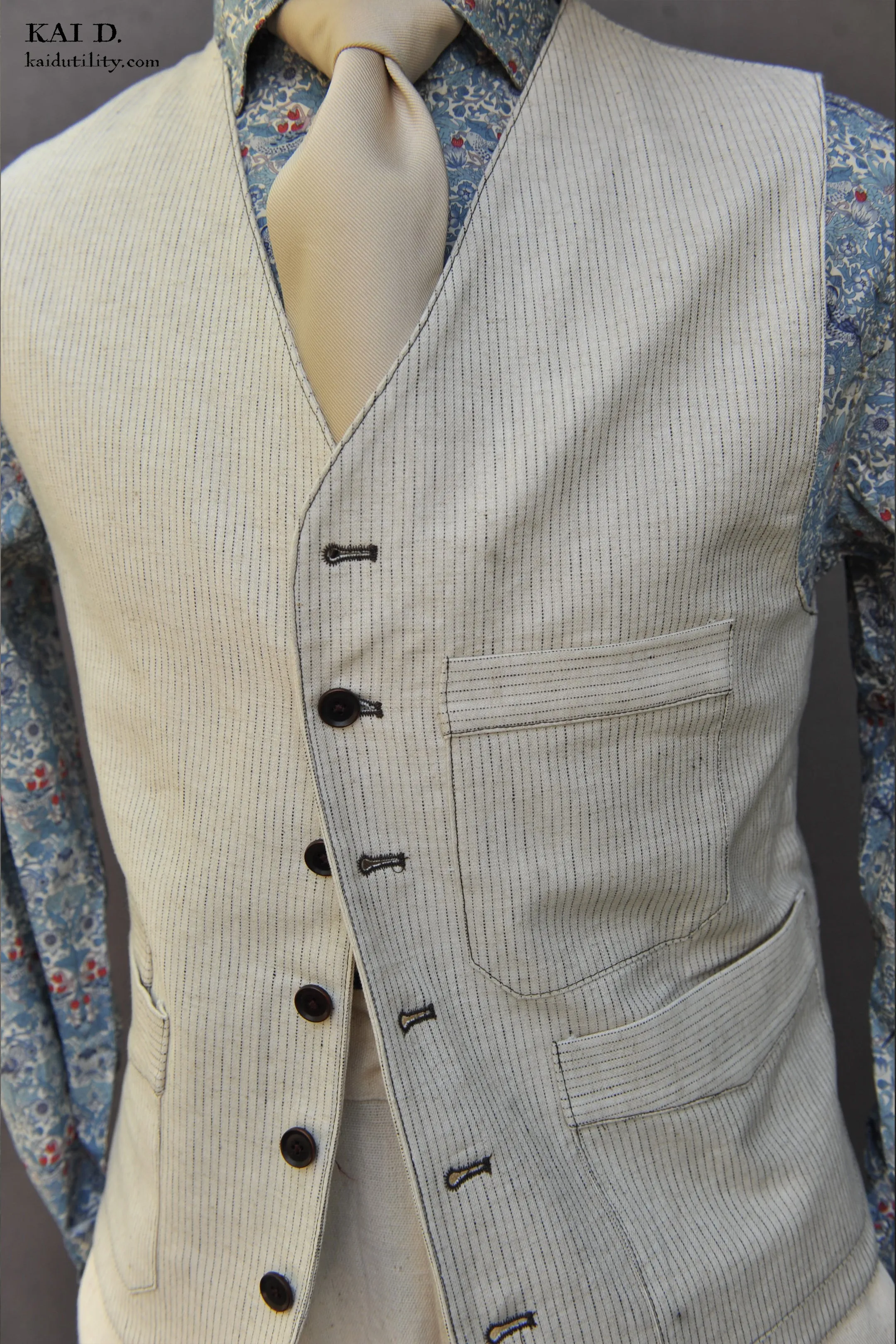 Shoemaker's Vest - Cream Pin - S, M, L, XL, XXL