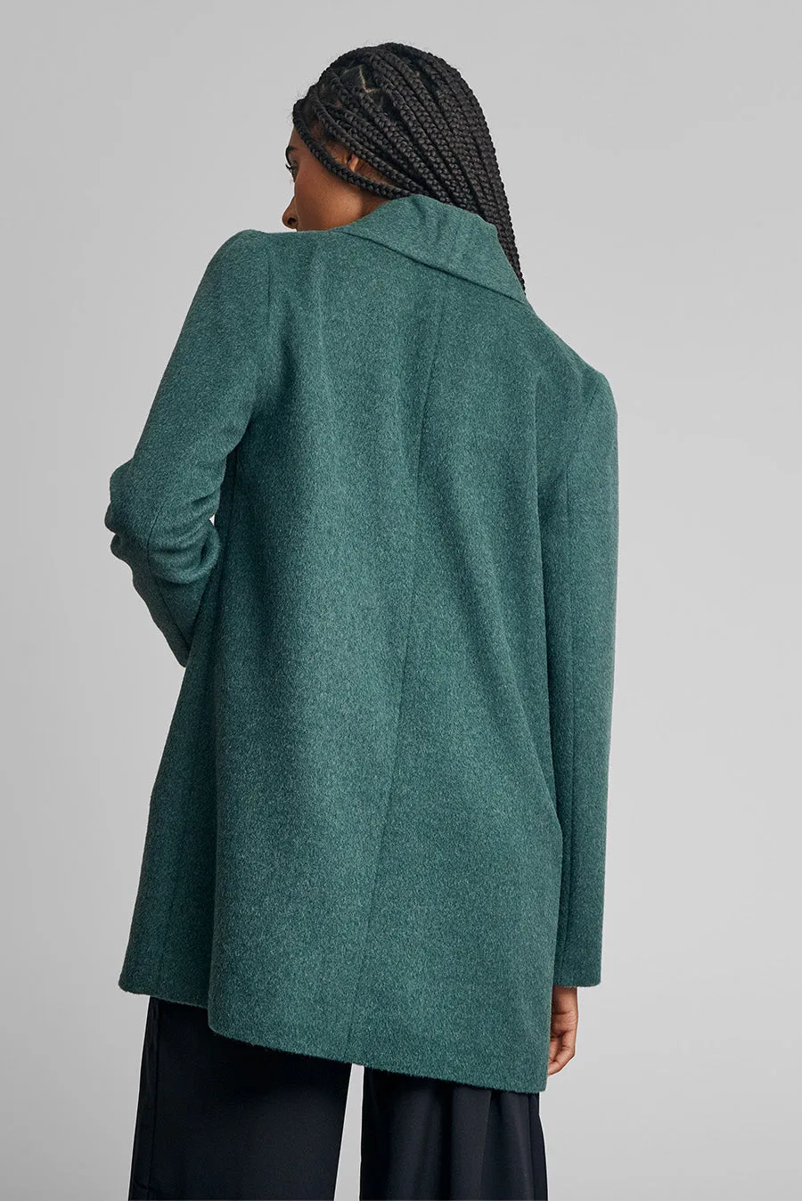 Short Swing Coat Baby Alpaca Color Bosque