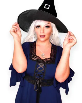 Spellcaster Witch Costume with Renaissance Top, Midnight