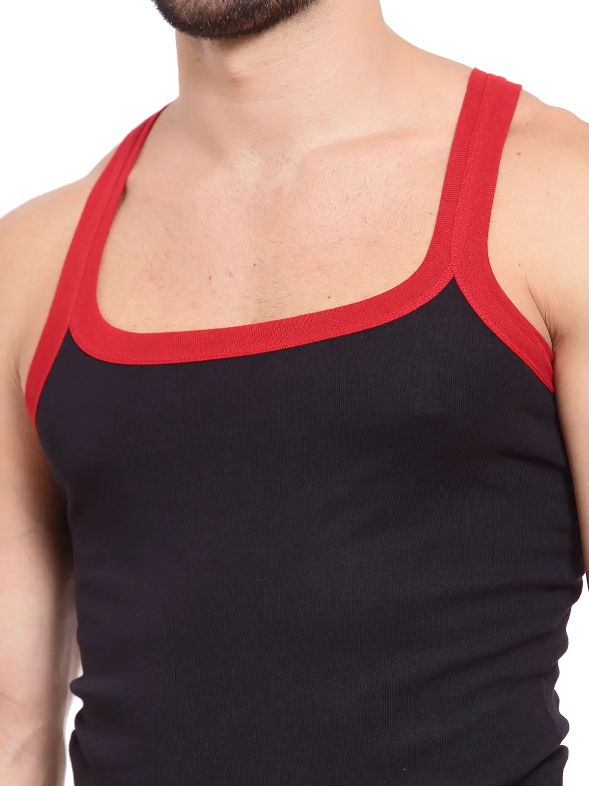 Sporto Men's Cotton Gym Vest - Black
