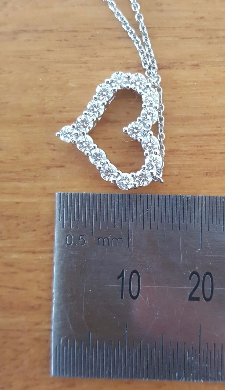 Tiffany & Co. 0.62tcw Diamond Pinched Heart Pendant/Necklace Platinum 16" Chain