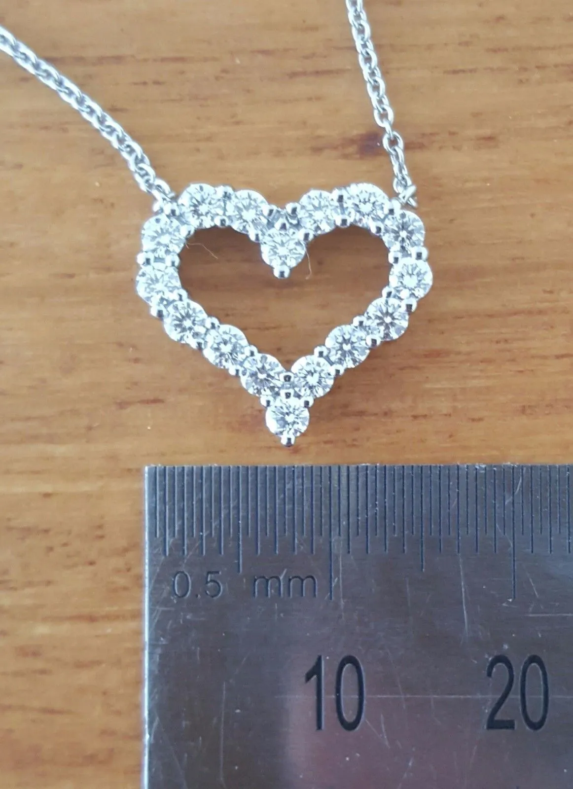 Tiffany & Co. 0.62tcw Diamond Pinched Heart Pendant/Necklace Platinum 16" Chain