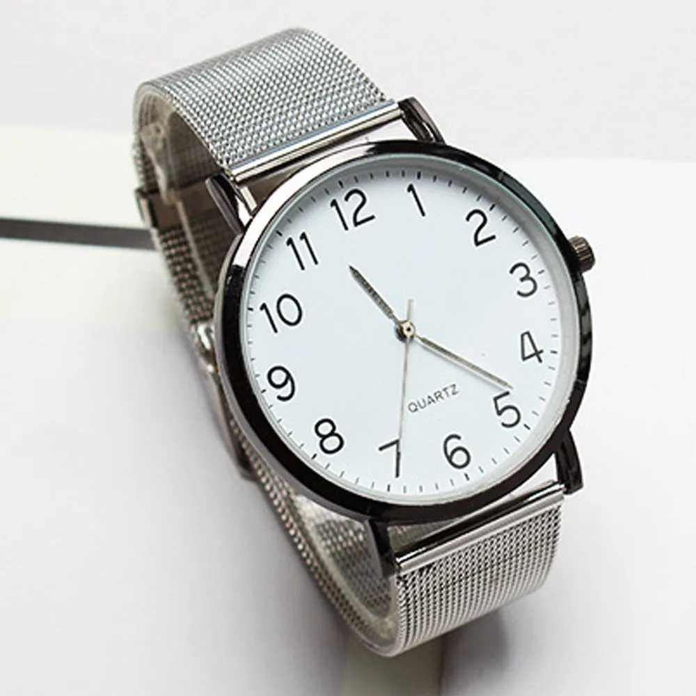 Unisex Simple Business Fashion Steel Strip Quartz Wrist Watch Watch Men Fashion Sport Quartz Clock Mens Watches Brand Luxury F30