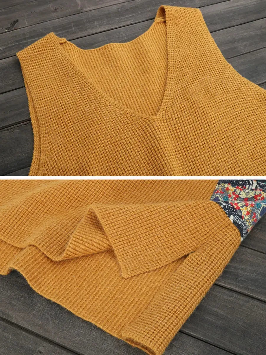 Women Ethnic Loose Knitted Vest